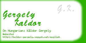 gergely kaldor business card