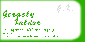 gergely kaldor business card